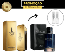 Carregar imagem no visualizador da galeria, Kit Masculino – 1 Million EDT 5ml + Dior Sauvage EDP 5ml (2x 5ml • Spray)