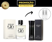 Carregar imagem no visualizador da galeria, Kit Masculino – Acqua di Gio EDP 5ml + Armani Code 5ml (2 x 5ml • Spray)
