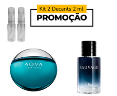 Kit Masculino – Bvlgari Aqva 2ml + Sauvage EDT 2ml (2x 2ml • Spray)