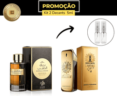 Kit 2 decants 1 Bareeq Dhahab 5ml EDP + 1 Million Parfum 5ml Masculinos