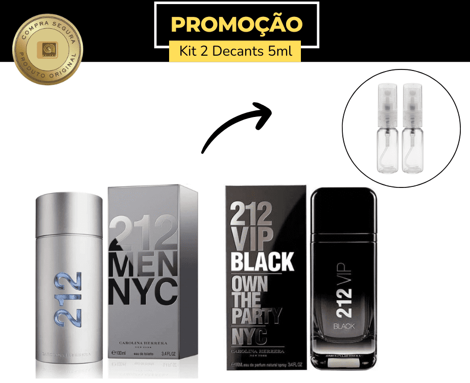 Kit Masculino – 212 NYC Men 5ml + 212 VIP Black 5ml (2x 5ml • Spray)