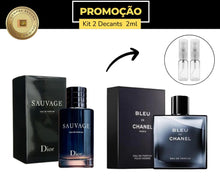 Carregar imagem no visualizador da galeria, Kit Masculino – Sauvage EDP 2ml + Bleu de Chanel EDP 2ml (2 x 2ml • Spray)
