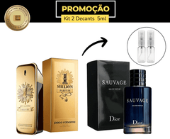 Kit 2 decants Sauvage EDP 5ml + 1 Million Parfum EDP 5ml