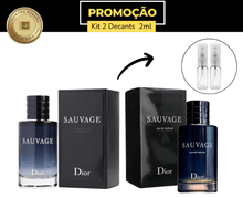 Carregar imagem no visualizador da galeria, Kit Masculino – Dior Sauvage EDT 2ml + Dior Sauvage EDP 2ml (2x 2ml • Spray)
