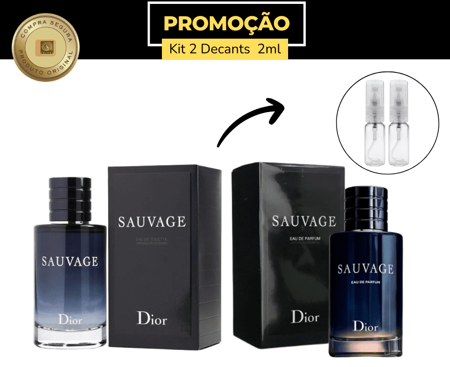 Kit Masculino – Dior Sauvage EDT 2ml + Dior Sauvage EDP 2ml (2x 2ml • Spray)