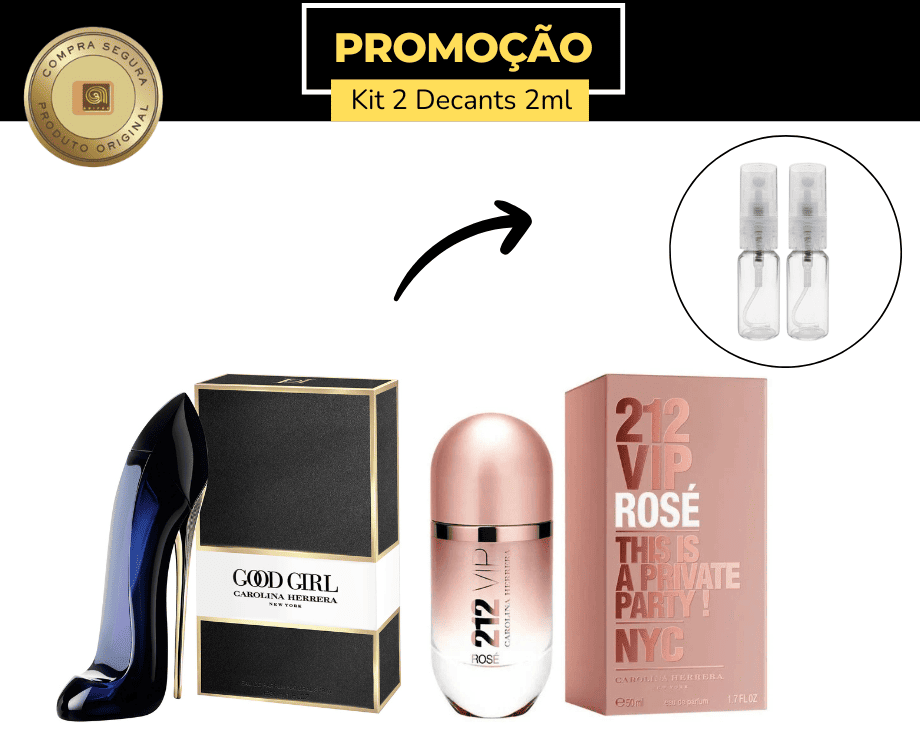 Kit Feminino – Good Girl EDP 2ml + 212 VIP Rosé EDP 2ml (2 x 2ml • Spray)